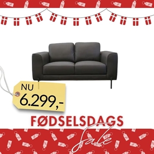 2 Pers Sofa Model Milano - Fuld Læder - Sort 